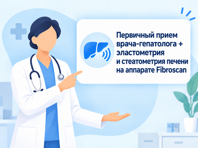 Эластометрия и стеатометрия печени+ прием гепатолога